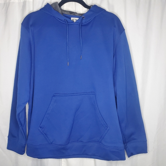 ♡♡ Athletic Works Blue Long-sleeved Kangaroo Pocket Pullover Hoodie Size Medium - Picture 1 of 5